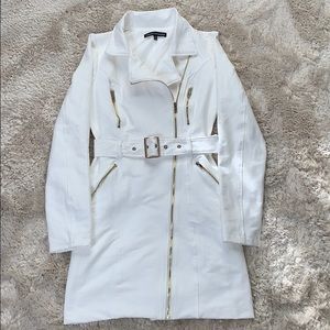 White suede jacket dress